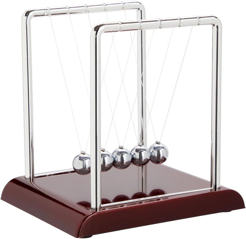 Photo 1 of Juvale Newton's Cradle Balance Pendulum, Physics Learning Desk Toy, Swinging Kinetic Balls for Home, Office Decoration, Stress Relief, Fun Science Fidget Accessories (7x6x7 in)
