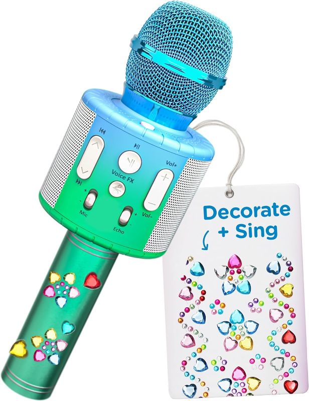 Photo 1 of Move2Play, Kids Karaoke Microphone | Personalize with Jewel Stickers | Birthday Gift for Girls, Boys & Toddlers | Girls Toy Ages 3, 4-5, 6, 7, 8+ Years Old
