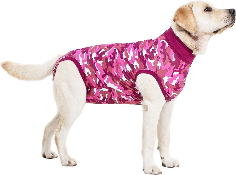 Photo 1 of Suitical Recovery Suit for Dogs | Spay and Neutering Dog Surgery Recovery Suit for Male or Female | Soft Fabric for Skin Conditions | M+ | Neck to Tail 24.0”-28.3” | Pink Camouflage
