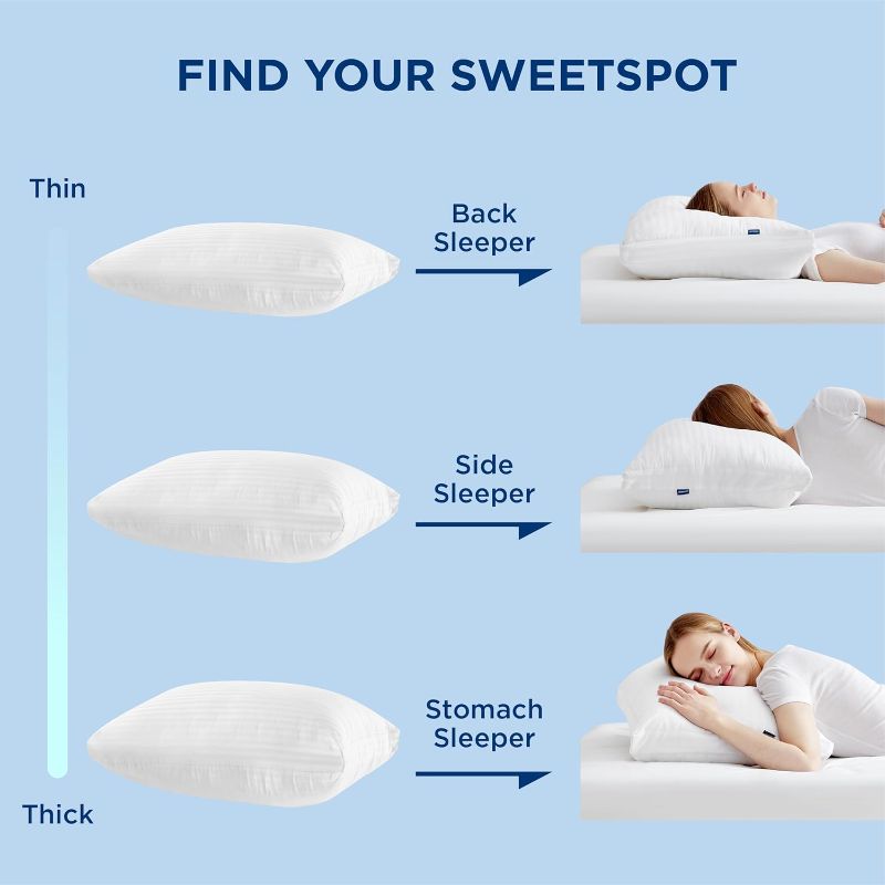 Photo 2 of Bedsure Adjustable Layer Bed Pillow for Sleeping - Queen Size Pillow with 100% Cotton Cooling Cover, Soft and Comfortable Firm Bed Pillows for Side, Back, Stomach Sleepers?Pack of 1?
