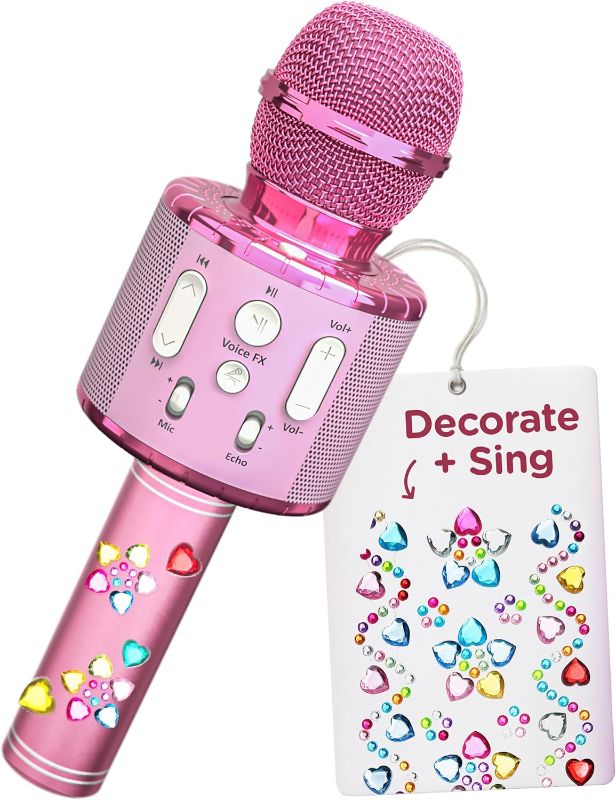 Photo 1 of Move2Play, Kids Karaoke Microphone | Personalize with Jewel Stickers | Birthday Gift for Girls, Boys & Toddlers | Girls Toy Ages 3, 4-5, 6, 7, 8+ Years Old
