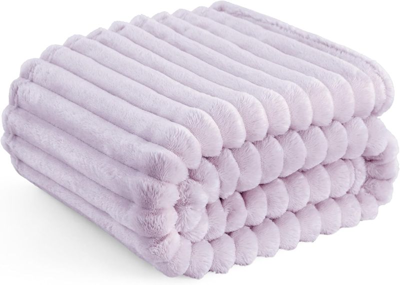 Photo 1 of Bedsure Lavender Fog Fleece Blanket for Couch - Super Soft Cozy Blankets for Women, Cute Small Blanket for Girls, 50x60 Inches
