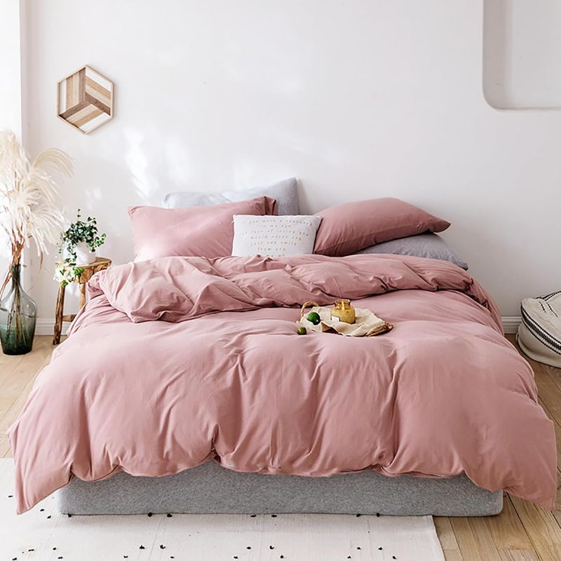 Photo 1 of Cottonight Blush Pink Comforter Set California King Pink Bedding Comforter Set Cal King Light Pink Solid Color Dusty Rose Quilts Blanket Breathable Soft Pink Comforter Set
