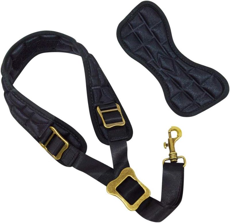 Photo 2 of adorence Padded Saxophone Neck Strap - Comfortable Sax Strap with Breathable, Removable & Washable Neck Strap Cushion - H04 Black
