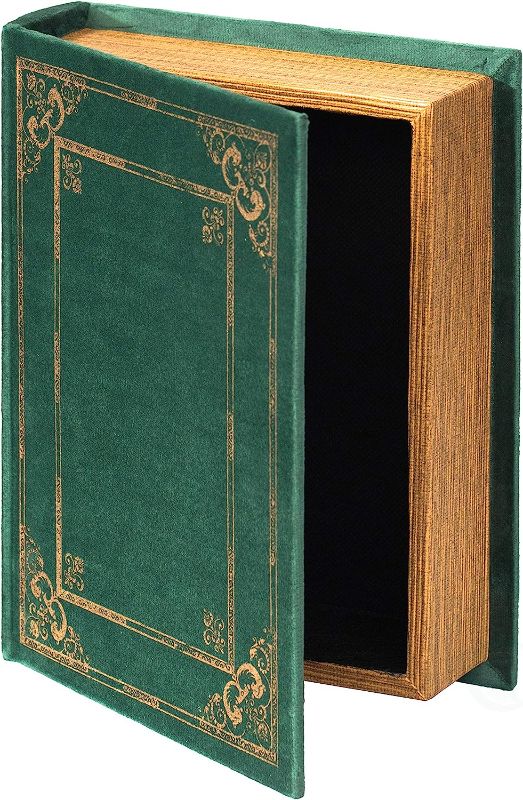Photo 1 of Decorative Vintage Book Shaped Trinket Storage Box- Green
