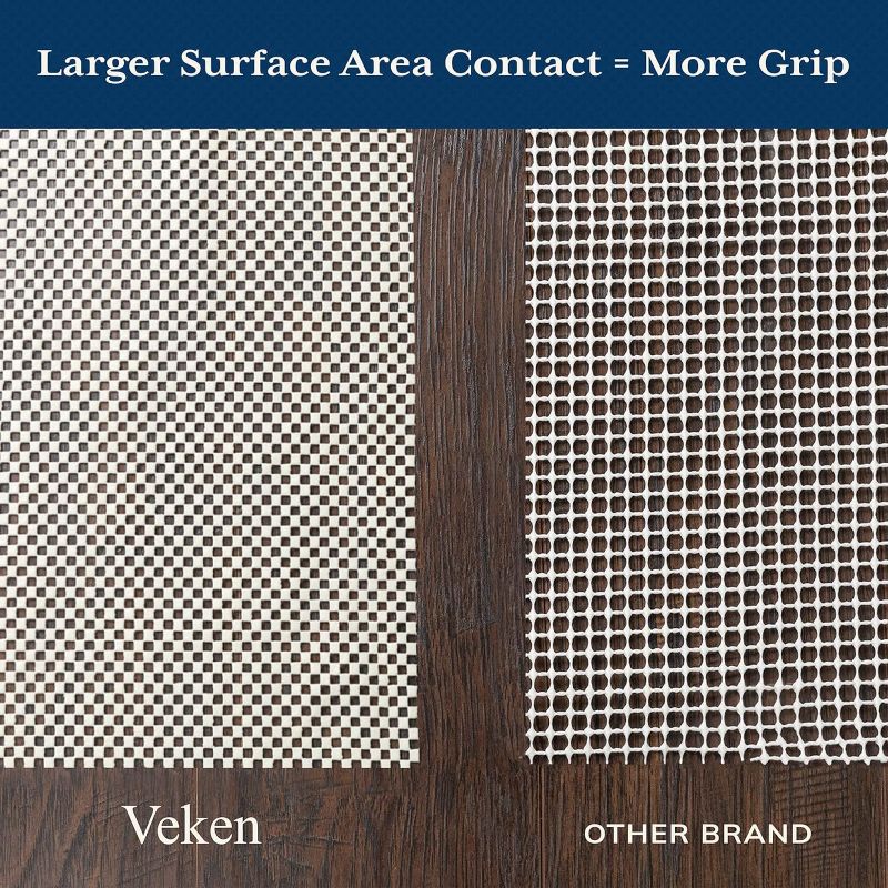 Photo 2 of Veken 5x8 Rug Pad Gripper for Hardwood Floors, Non Slip Rug Pads for Area Rugs, Thick Rug Grippers for Tile Floors, Under Carpet Anti Skid Mat, Keep Your Rugs Safe and in Place
