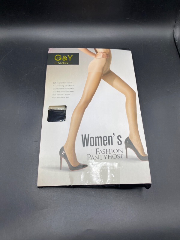 Photo 3 of G&Y 3 Pairs Women's Sheer Tights - 20D Control Top Pantyhose with Reinforced Toes

