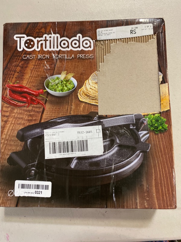 Photo 3 of Tortillada – Tortilla Press, Quesadilla/Roti Maker Large Size - Pre-Seasoned Cast Iron with Recipes E-Book (12 Inch)
