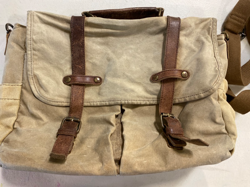 Photo 2 of Vintage Men Briefcase Resistant Canvas Messenger Bag for 15 in Laptop Business Satchel Padded (Color : A, Size : As Shown in The Figure)
