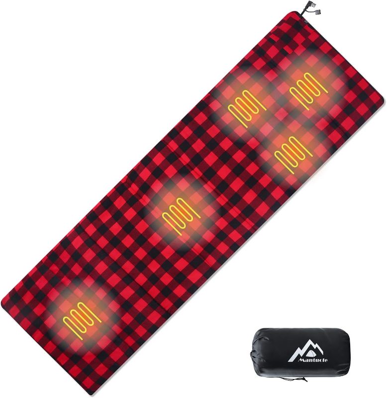 Photo 1 of Heated Sleeping Bag pad, Heated Sleeping Bag Liner, 5 Heating Zones, Multi USB Power Supported, Operated by Battery Power Bank or Other USB Power Supply, Compact Bag Included.
