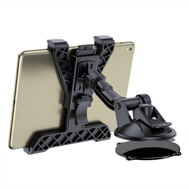 Photo 1 of OHLPRO Tablet Holder for Car Dashboard, Universal iPad Mount for Truck Windshield Suction Cup Car Holder with Large Clamp for All 6"-10.5" Apple iPad Samsung Galaxy Tab Tablet, Black
