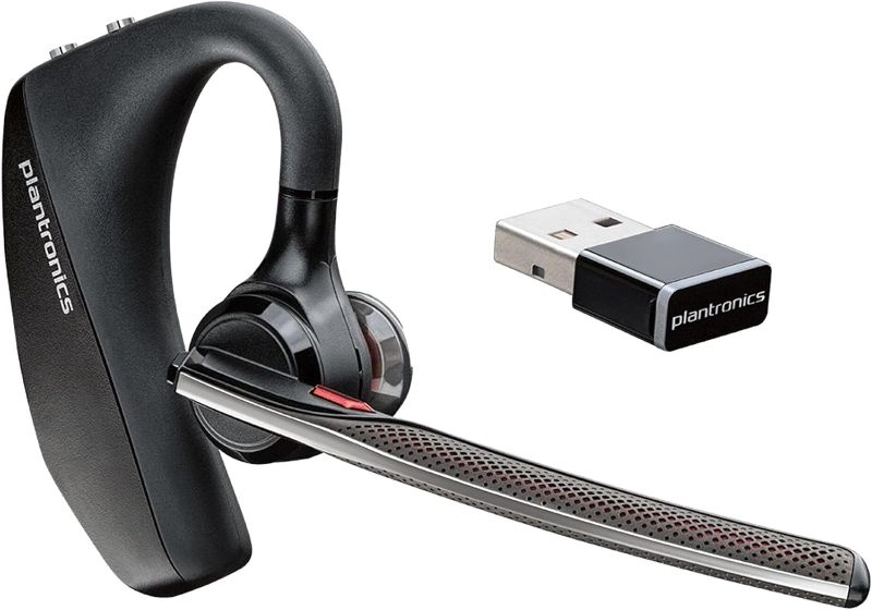 Photo 1 of Plantronics - Voyager 5200 UC (Poly) - Bluetooth Single-Ear (Monaural) Headset - USB-A Compatible to connect to your PC and/or Mac - Works with Teams, Zoom & more - Noise Canceling,Black
