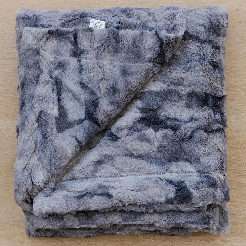 Photo 2 of GRACED SOFT LUXURIES Large Throw Blanket Super Soft Comfy Warm Elegant Cozy Faux Fur for Home, Sofas, Couches, Beds, Chairs (Large 50" x 60", Marbled Gray)
