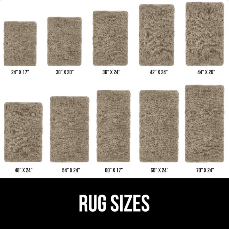 Photo 2 of Gorilla Grip Bath Rug 60x17, Thick Soft Absorbent Chenille, Rubber Backing Quick Dry Microfiber Mats, Machine Washable Rugs for Shower Floor, Bathroom Runner Bathmat Accessories Decor, Beige
