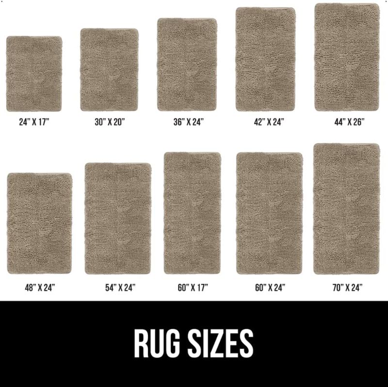 Photo 1 of Gorilla Grip Bath Rug 60x17, Thick Soft Absorbent Chenille, Rubber Backing Quick Dry Microfiber Mats, Machine Washable Rugs for Shower Floor, Bathroom Runner Bathmat Accessories Decor, Beige

