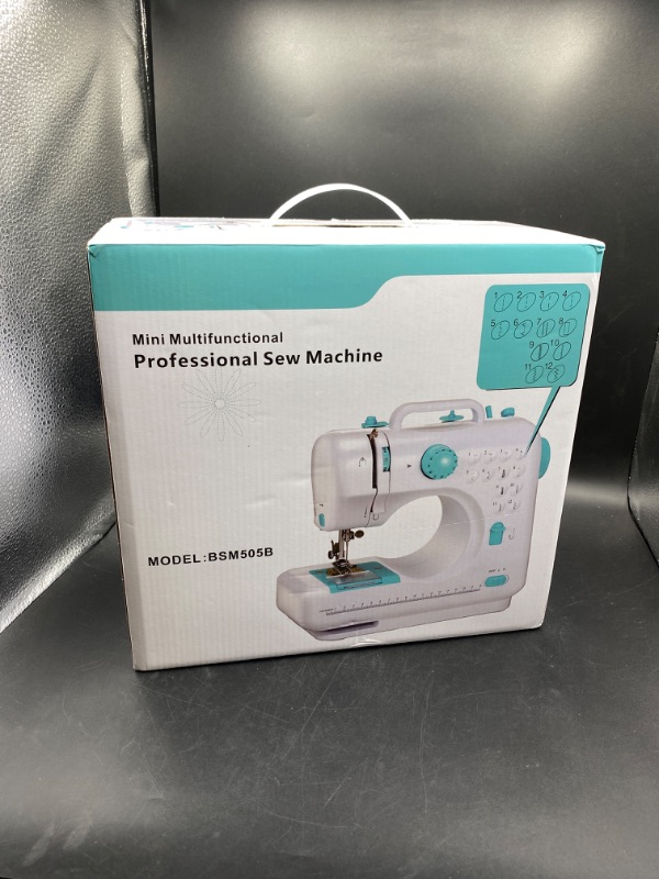Photo 2 of Mini Sewing Machine for Beginners, 48-Piece Portable Sewing Machine, Dual Speed Small Sewing Machine, Adults and Kids Sewing Machine, Travel Beginner Sewing Machines with Sewing Kit and Book, Blue
