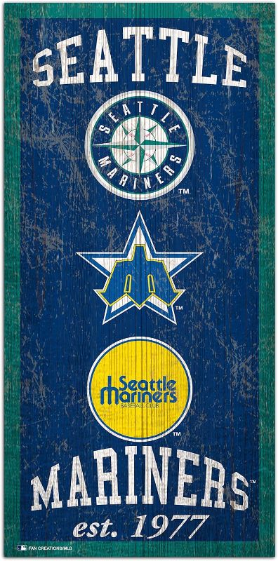 Photo 1 of Fan Creations MLB Seattle Mariners Unisex Seattle Mariners Heritage Sign, Team Color, 6 x 12
