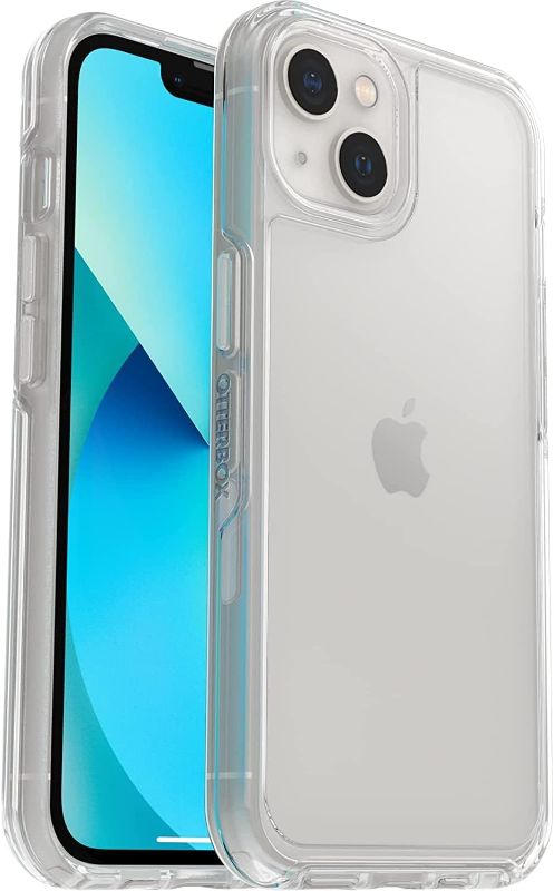 Photo 1 of OtterBox iPhone 13 (ONLY) Symmetry Series Case - CLEAR, Ultra-sleek, Wireless Charging Compatible, Raised Edges Protect Camera & Screen
