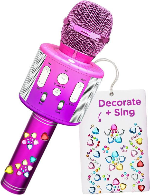 Photo 1 of Move2Play, Kids Karaoke Microphone | Personalize with Jewel Stickers | Birthday Gift for Girls, Boys & Toddlers | Girls Toy Ages 3, 4-5, 6, 7, 8+ Years Old
