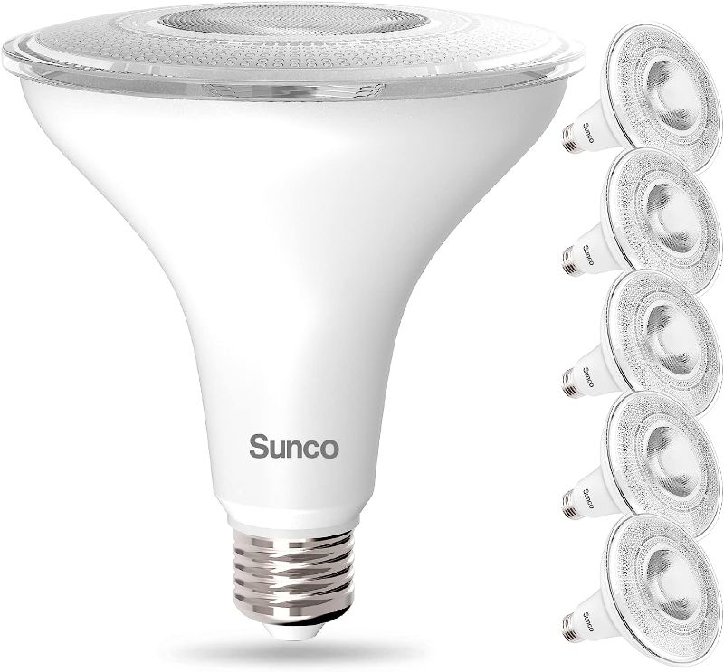Photo 1 of Sunco Lighting PAR38 LED Flood Light Outdoor Bulb Waterproof Bright Dimmable 13W=100W 4000K Cool White 1050lm E26 Base UL Energy Star Listed 6 Pack
