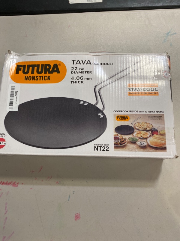 Photo 2 of Futura Non-Stick Flat Tava Griddle, 30 cm, Black
