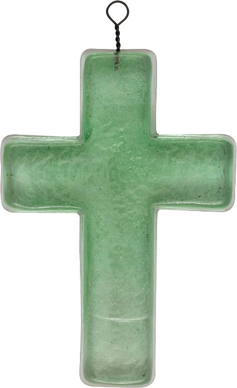 Photo 1 of Creative Co-Op Recycled Glass Hanging Cross
