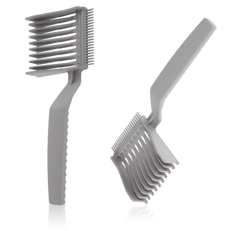 Photo 1 of Patty Both 2 PCS Hair Clipper Combs,Grey Professional Flat Top Hair Cutting Comb,Ergonomic Curved Design Hair Clipper Comb for Men Hair Salon or At Home
