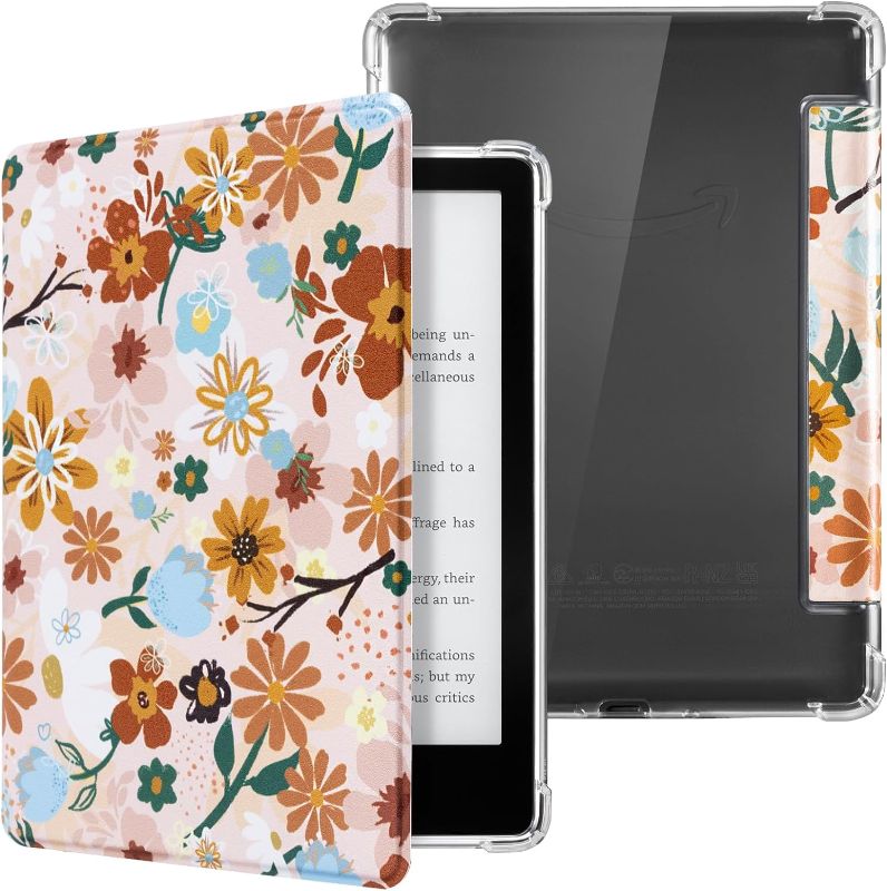 Photo 1 of CoBak Case for Kindle Paperwhite - New PU Leather Cover and Clear Soft Silicone Back Cover with Auto Sleep Wake Feature for Kindle Paperwhite Signature Edition (11th Generation 2021 Released)
