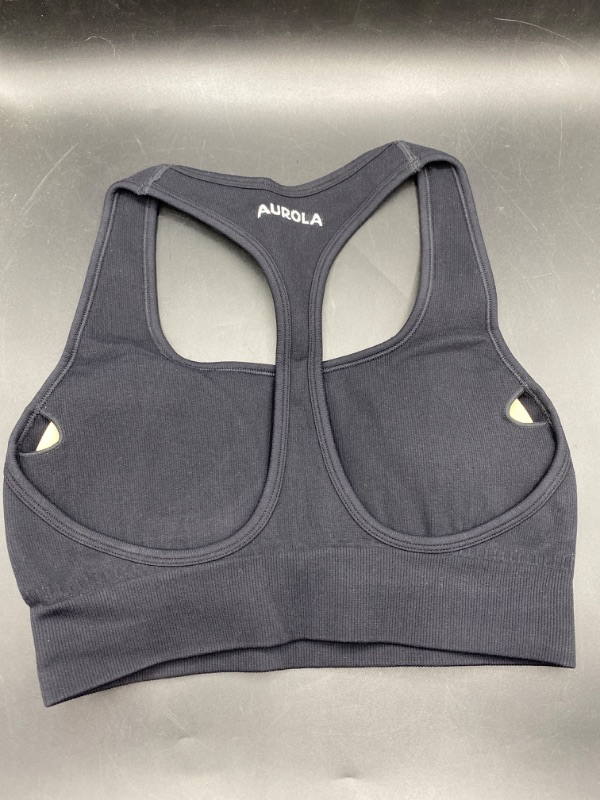 Photo 2 of AUROLA Power Racerback Sport Bra for Women,Seamless Padded Active Workout Gym Yoga Crop Tank Top
