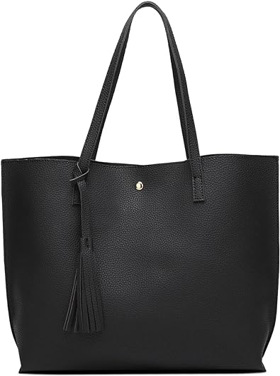 Photo 1 of Dreubea Women's Soft Faux Leather Tote Shoulder Bag from, Big Capacity Tassel Handbag
