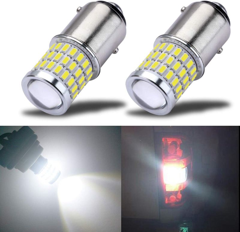 Photo 1 of iBrightstar Newest 9-30V Super Bright Low Power 1157 2057 2357 7528 BAY15D LED Bulbs with Projector Replacement for Back Up Reverse Lights or Tail Brake Lights, Xenon White(6500K)

