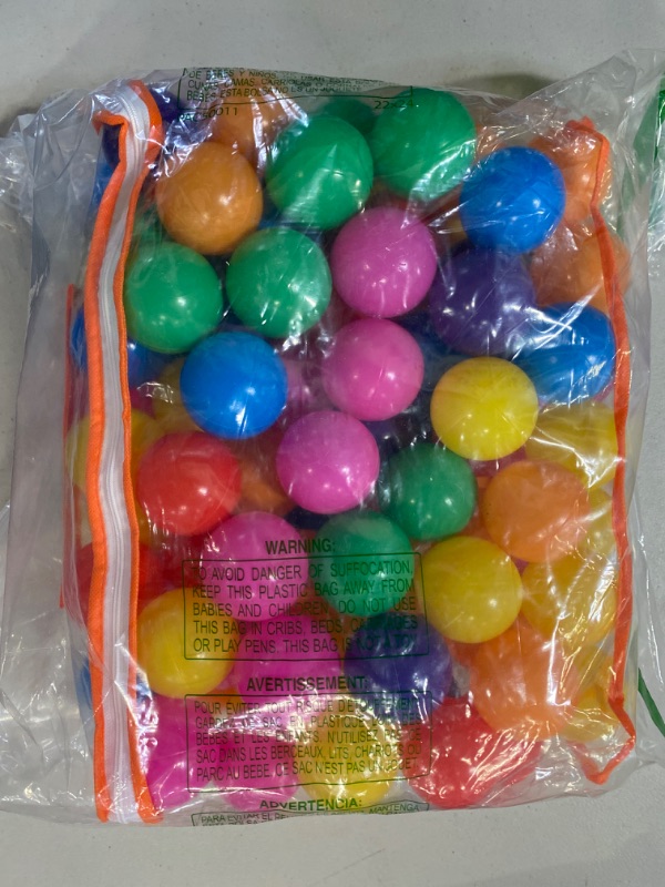 Photo 2 of Ball Pit Balls 100 Count 8 Colors Plastic Balls for Ball Pit 2.2" Crush Proof Playpen Balls with Zip Storage Bag, Phthalate & Bpa Free for Babies Crawl Tunnel, Ball Pit & Trampoline
