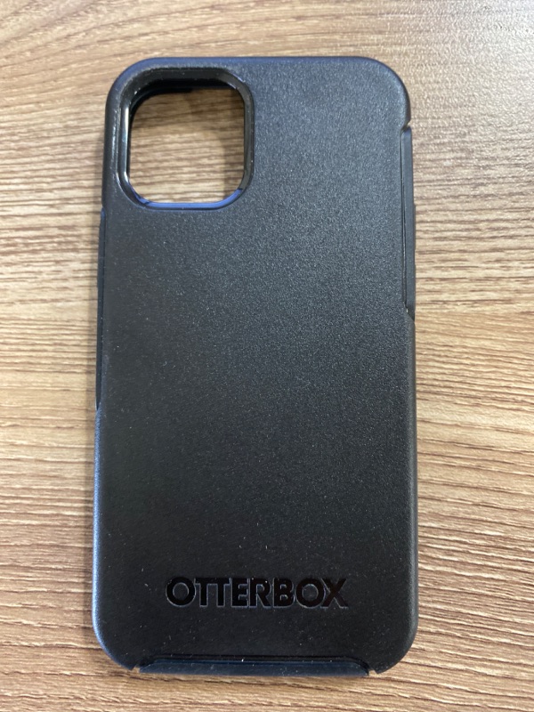 Photo 2 of OtterBox iPhone 12 & iPhone 12 Pro Symmetry Series Case - BLACK, ultra-sleek, wireless charging compatible, raised edges protect camera & screen
