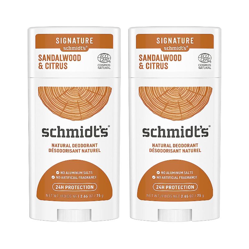 Photo 1 of Schmidt's Aluminum Free Natural Deodorant for Women and Men, Sandalwood and Citrus with 24 Hour Odor Protection, Certified Natural, Vegan, Cruelty Free, 2.65 oz Pack of 3

