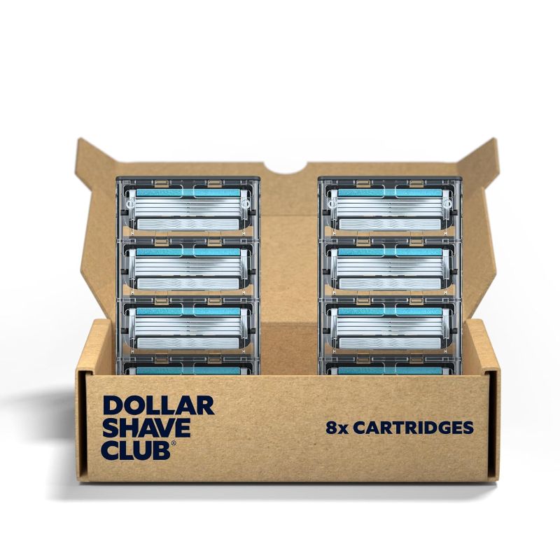 Photo 1 of Dollar Shave Club 4-Blade Razor Refill Cartridges, 8 Count - Precision Cut Stainless Steel, Great For Long Hair and Hard to Shave Spots, Easy Rinsing

