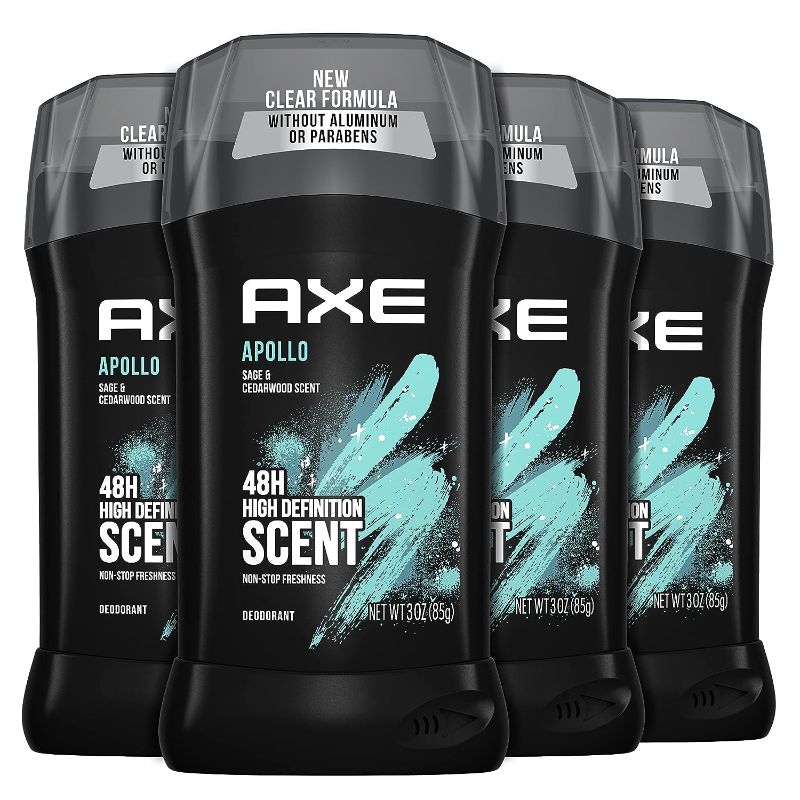 Photo 1 of AXE Apollo Deodorant Stick For Long Lasting Odor Protection, Sage And Cedarwood Men's Deo, Aluminum Free 3oz 4 Count
