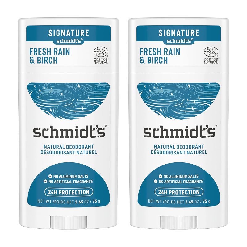 Photo 1 of Schmidt's 100% Natural Origin Ingredient Deodorant Stick Fresh Rain & Birch 3 Count for 24-Hour Odor Protection 2.65 oz

