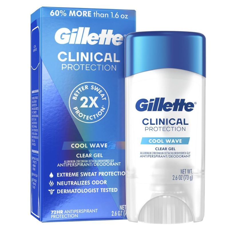 Photo 1 of Gillette Clinical Clear Gel Cool Wave Antiperspirant and Deodorant for Men, #1 Men’s Clinical Brand, 2.6 Oz
