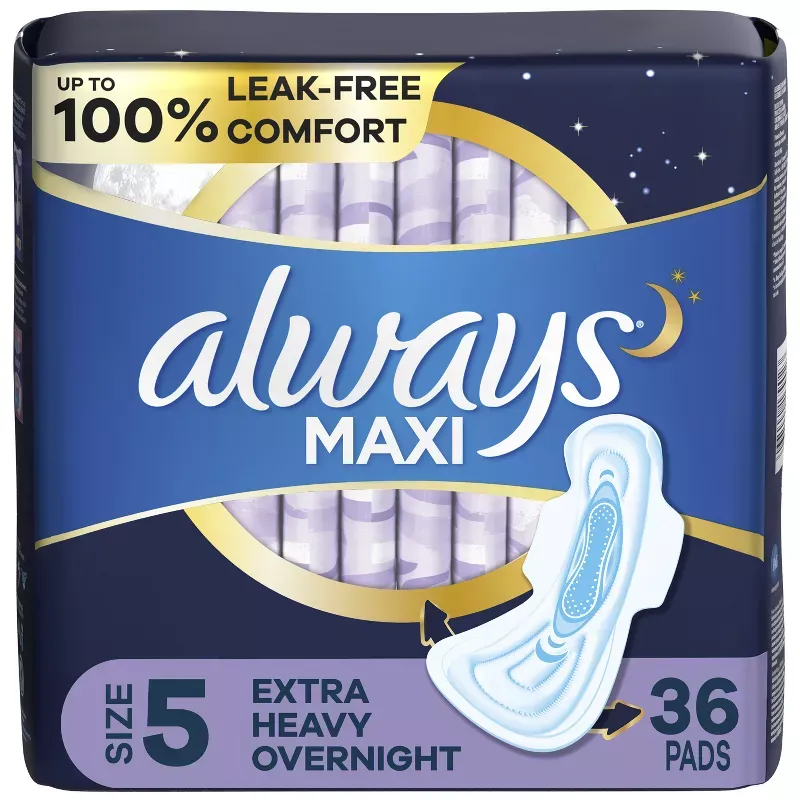 Photo 1 of Always Maxi Extra Heavy Overnight Pads - Size 5
