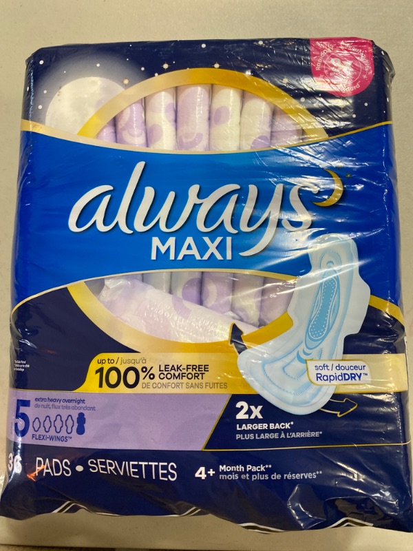 Photo 2 of Always Maxi Extra Heavy Overnight Pads - Size 5
