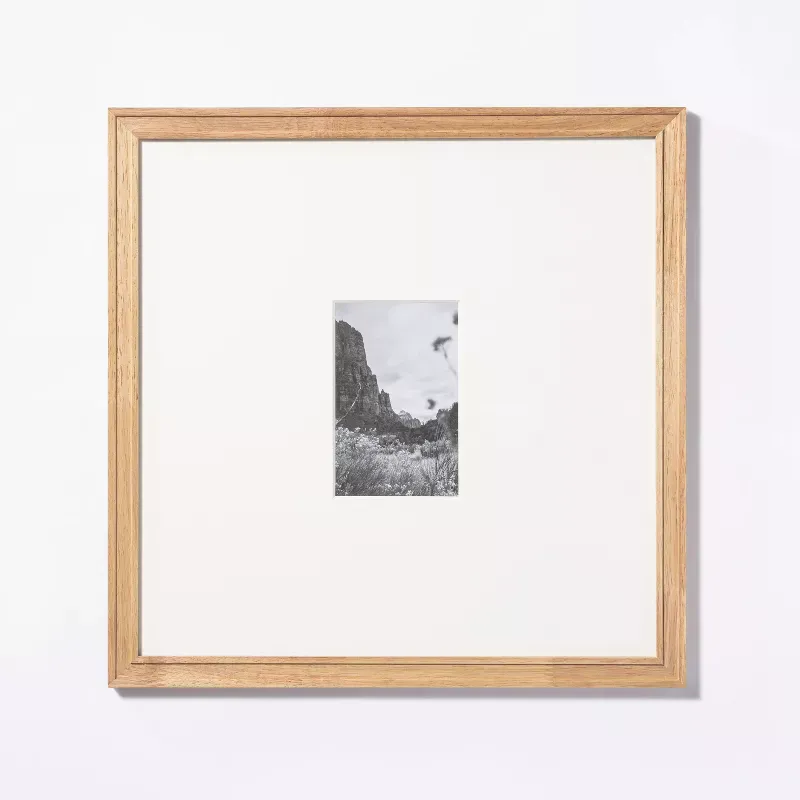 Photo 1 of 15" x 15" Matted to 4" x 6" Gallery Frame Natural Wood - Threshold™ designed with Studio McGee
