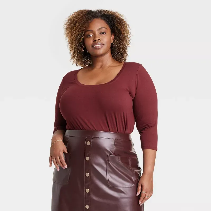 Photo 1 of (3XL) Women's 3/4 Sleeve Tunic T-Shirt - Ava & Viv™