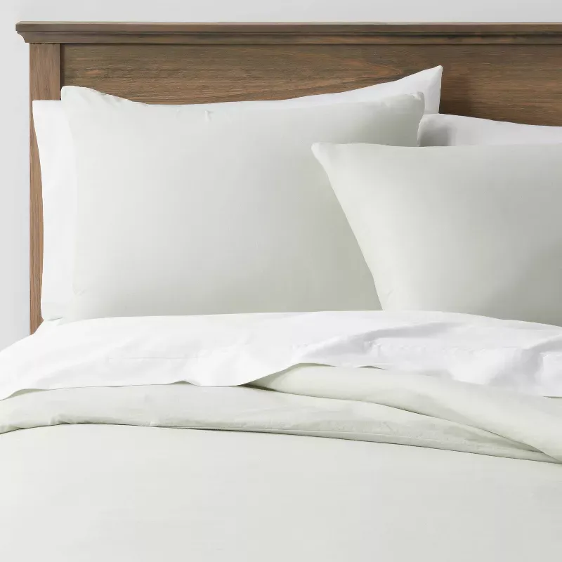 Photo 1 of Washed Cotton Sateen Duvet Cover and Sham Set - Threshold™ KING
