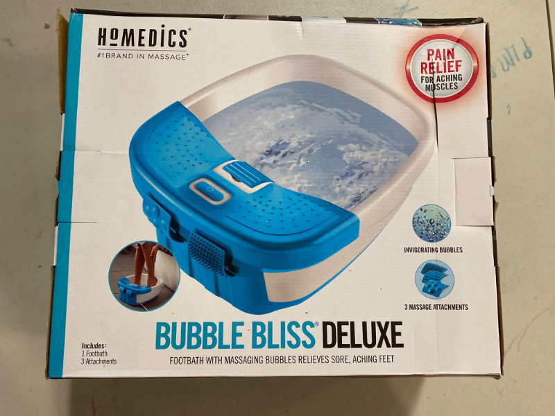 Photo 2 of HoMedics Invigorate Bubble Massage Foot Spa with 3 Pedicure Attachments - 1pc
