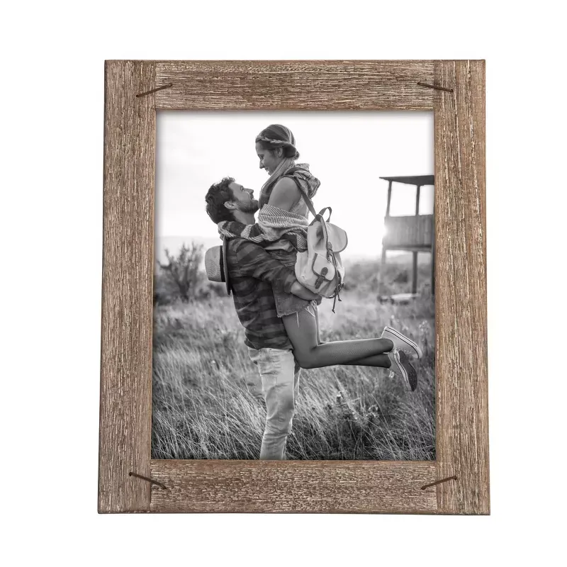 Photo 1 of 8 x 10 inch Decorative Distressed Wood Picture Frame with Nail Accents - Foreside Home & Garden

