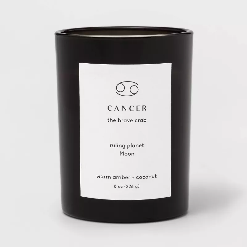 Photo 1 of 8oz Glass Jar Zodiac Candles Black - Project 62™
