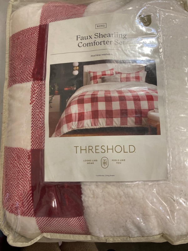 Photo 1 of 3pc Luxe Faux Fur Comforter and Sham Set - Threshold™
KING
