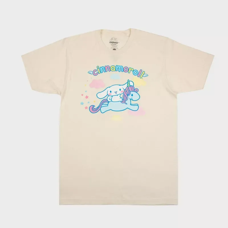 Photo 1 of Men's Sanrio Cinnamoroll Short Sleeve Graphic T-Shirt - Beige-SIZE MEDIUM
