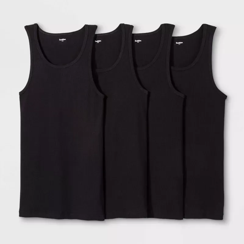 Photo 1 of Men's 4pk Ribbed Tank Top - Goodfellow & Co™-SIZE XL
