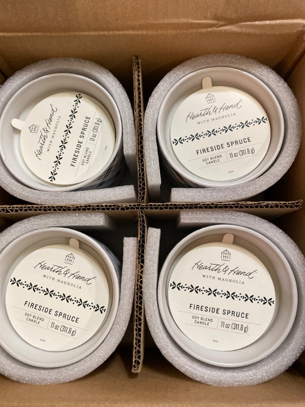 Photo 3 of Hearth and Hand with Magnolia 4 pack candle- fireside spruce